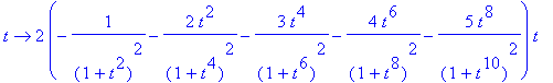 proc (t) options operator, arrow; 2*(-1/((1+t^2)^2)...