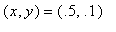 (x, y) = (.5, .1)