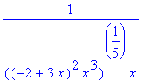 1/(((-2+3*x)^2*x^3)^(1/5)*x)